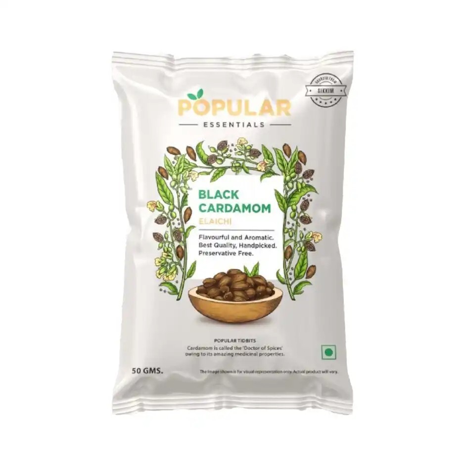 Zepto : Popular Essentials Black Cardamom/Elaichi 50 g