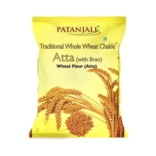 Zepto : Patanjali Wheat Flour Atta with Bran 5kg (Location Specific)