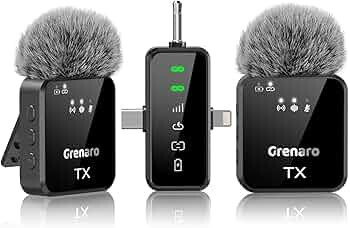 GRENARO Mic for YouTube Wireless, Dual Lapel Wireless Microphone