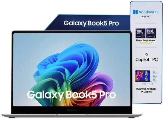 Samsung Galaxy Book5 Pro AI PC Full Metal Chasis Intel Core Ultra 7 256V