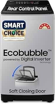 Samsung Smart Choice 8 kg, 5 star, Eco Bubble Tech, Fully-Automatic Top Load Washing Machine (WA80BG4441BGTL, Light Gray)