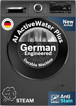 Bosch 9 kg 5-Star Front Load Fully-Automatic Washing Machine (WGA1420TIN, Black Grey, 1200 RPM)