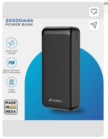 URBN 20000 mAh 22.5 W Power Bank