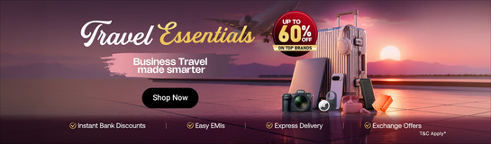 Vijaysales - Travel Essentials - Upto 60% Off on top brands + Instant bank discounts + Exchange offers