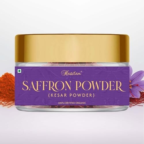 Hasitam SAFFRON Powder 5Gm, World's Finest Wonder Spice Saffron (Kesar), Kumkuma Puvva Certified (A++++) Quality Value Pack Kashmiri Kesar Powder Ideal for Sweets, Tilak, Milk, Skin And Face 5gm (Pack of 1)