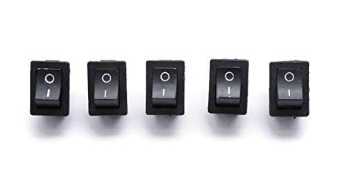 Electronic Spices Rocker Switch, Mini Boat 2_way Switch 10A/125V, 6A/250V SPST Press Button Rocker Switch , Black PACK OF 20
