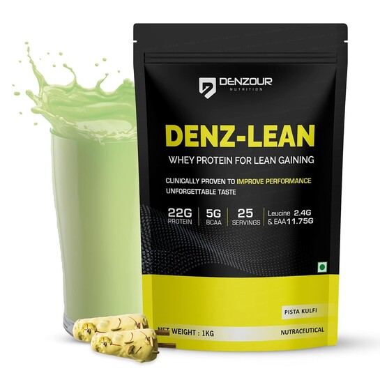 [Buy 1 Get 1] DENZOUR NUTRITION Denz-Lean Whey Protein - Pista Kulfi, 1Kg
