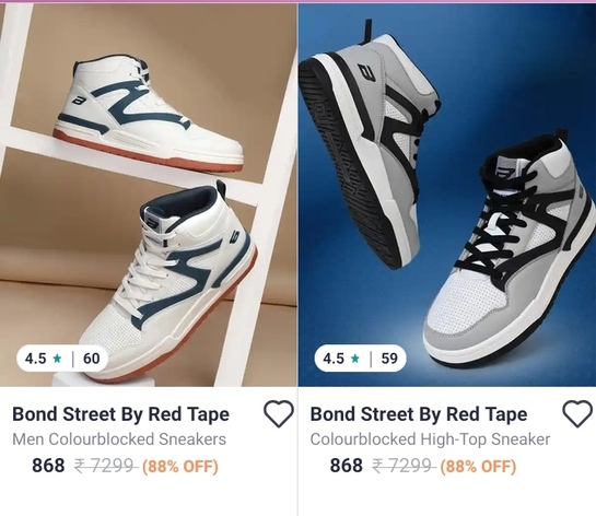 Myntra: Bond Street by Red Tape Sneakers | Upto 88% OFF  