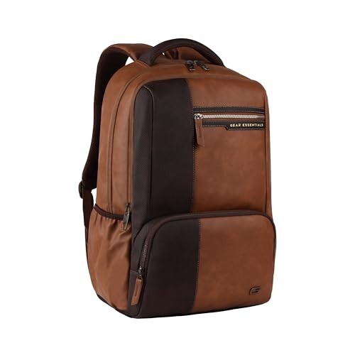 Gear Vintage 4 19"/29L Anti Theft Faux Leather Medium Water Resistant 4 Compartment Laptop Backpack
