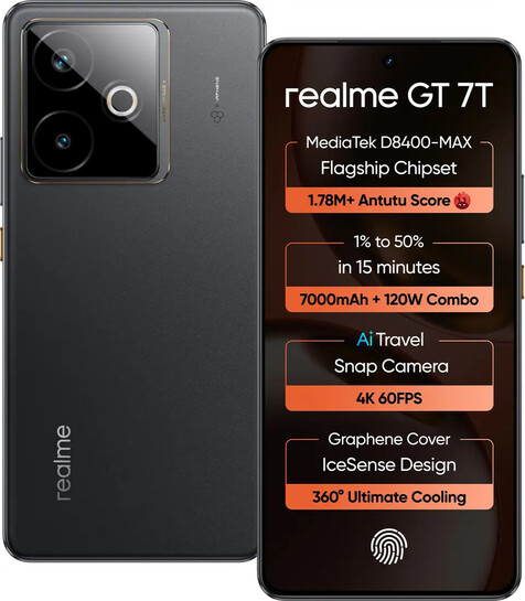 realme GT 7T (IceSense Black, 256 GB) (12 GB RAM)
