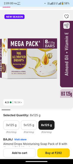 Almond Drops Moisturising Soap Pack of 8 