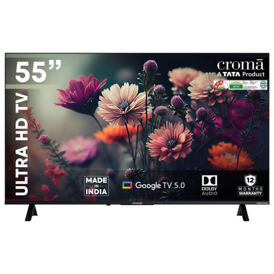 Croma 140 cm (55 inch) 3 Star 4K Ultra HD LED Google TV 5.0 with Dolby Audio