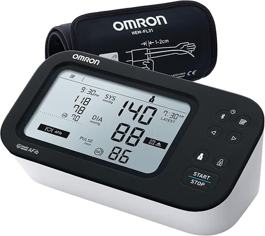 Omron Smart BP Monitor, Clinically Validated with AFib Detection & Bluetooth