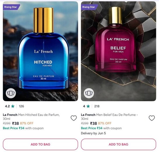 La French Perfume upto 87% off starting From ₹38 