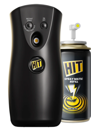 Minutes : HIT Spray Matic Mosquito Repellent Dispenser + Refill