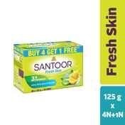 Santoor Fresh Skin Aloe Vera and Lime Bathing Soap With Anti-Aging Properties For All Skin Types