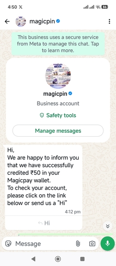  Free ₹50 Added to magicpin Wallet!
