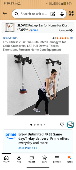 Mrp eroor loot :- IRIS Fitness 20in1 Wall-Mounted Homegym for Cable Crossovers, LAT Pull Downs, Triceps Extensions, Forearm Home Gym Equipment