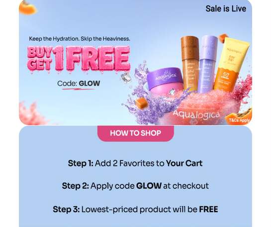 Aqualogica Buy 1 Get 1 free sale 