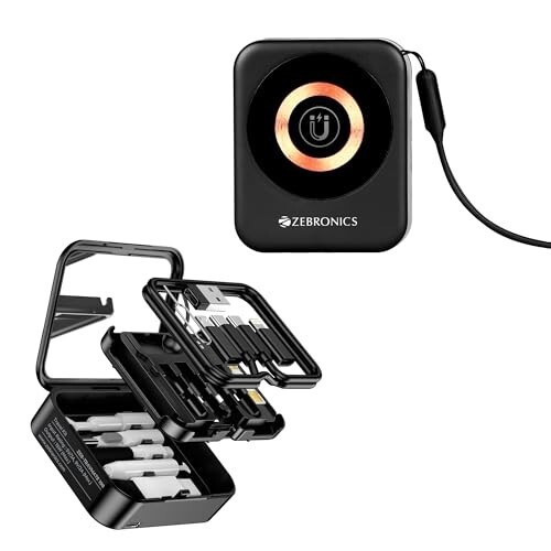 Zebronics Travmate 100 15W MagSafe Wireless Charger Kit | 60W Cable Set & Cleaning Tools