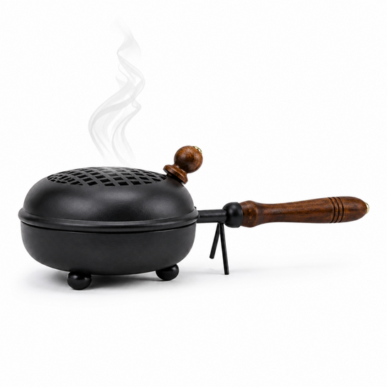 Shree Divya Metal Dhuni Burner with Wooden Handle – Pooja & Havan Use | 71% OFF