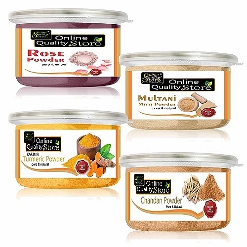 Online Quality Store Multanimitti, Chandan, Kasturi Turmeric & Rose Powder Combo | Fuller Earth Bentonite Clay | Kasthuri Manjal Wild Turmeric Face Mask (500g)