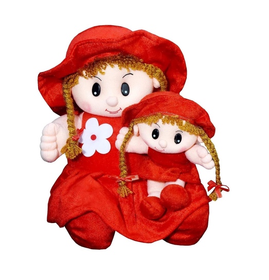 SONAL SOFT TOYS Plush Doll Set | Mother Daughter Matching Outfit Doll