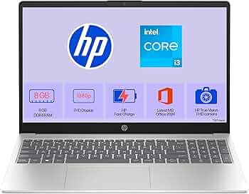 HP 15, 13th Gen Intel Core i3-1315U (8GB DDR4, 512GB SSD) Laptop
