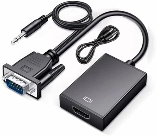 MICROWARE VGA Male & Audio to HDMI Female Converter Cable VGA + Audio in/HDMI Out