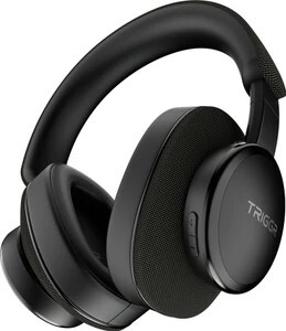 TRIGGR Trinity 3 with Fabric Finish, Dual Pairing Bluetooth Headset (Titan Black, On the Ear)