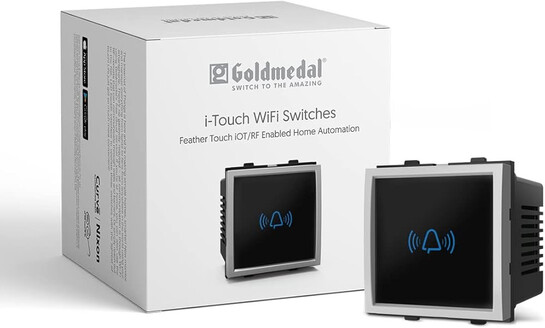 Goldmedal Nixon 2 Module I-Touch Bell Push Switch, White