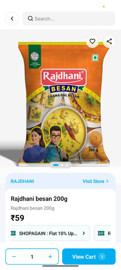 Rajdhani besan 200gm @19