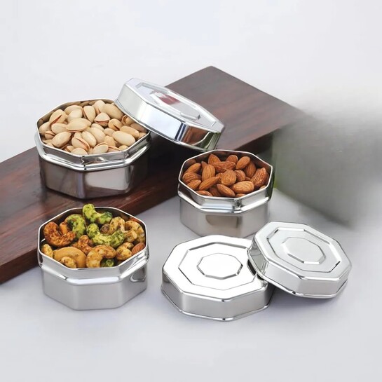 Tosaa steel Square Storage Container – Secure pack of - 3