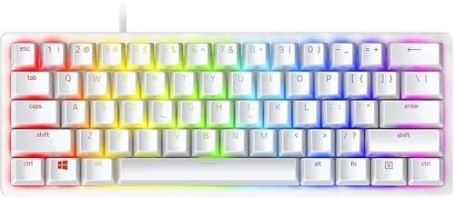 Razer Huntsman Mini - Mercury Edition - 60% Optical Gaming Keyboard (Clicky Purple Switch) - FRML Packaging
