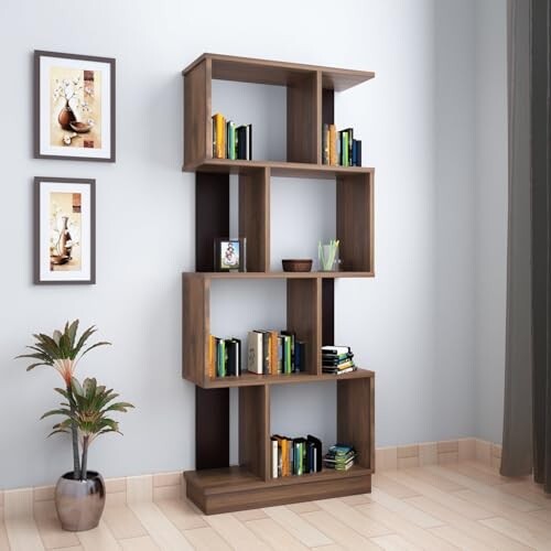 Nilkamal Checkers Neo 4 Tier Engineered Wood Open Book Shelf