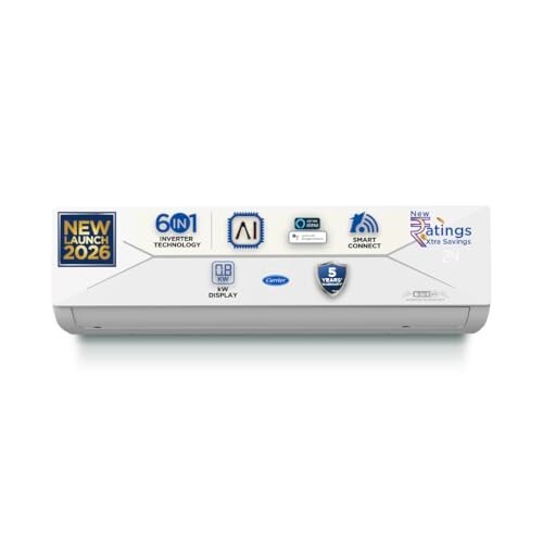 Carrier 1.5 Ton 3 Star Wi-Fi Smart Flexicool Inverter Split AC 