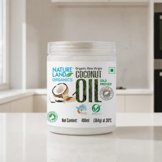 Zepto : Natureland Organics Cold Pressed Coconut Oil 400ml (Location Specific)