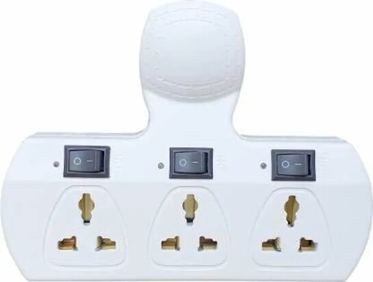 Multi Plug Extension Board Switch with Individual Switches, LED Indicators and cordless 6 Amp (White) 6 A Three Pin Socket
