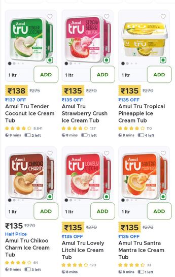 Amul tru ice cream @50%