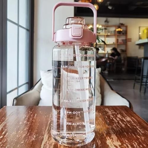 JEBISON 2L Motivational Water Bottle (Pink)