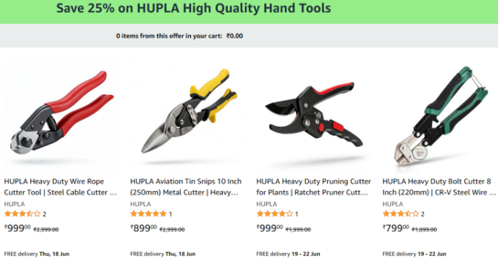 (Apply 25% Coupon) on HUPLA High Quality Hand Tools