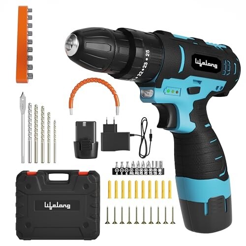 Lifelong 12V Cordless Drill Machine (2-Speed, 0-1500Rpm)