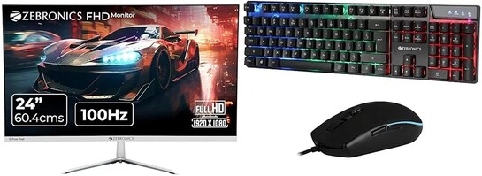 ZEBRONICS A24FHD LED Monitor, 24 inch (60.96cm), 250 nits