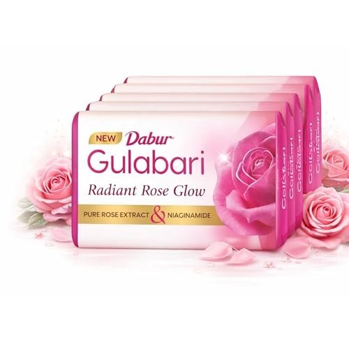 Dabur Gulabari Pure Rose Soap 150g (Pack of 4) 
