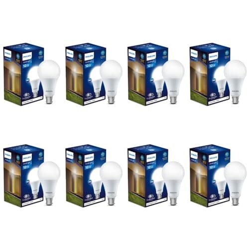 Philips Base B22 12-Watt (Pack of 8, Cool Day Light)