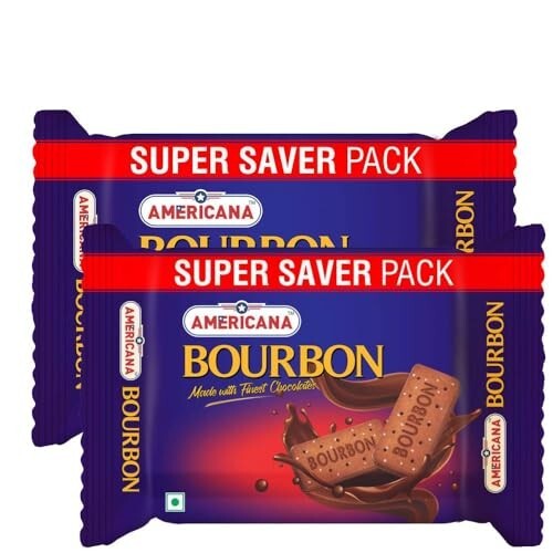 MOQ-2 | Americana Premium Bourbon Chocolate Sandwich Biscuits, 500g x 2 Packet = 1kg - Rich Creamy Filling, Crispy Cocoa Biscuits, Vegetarian Tea Time Snack