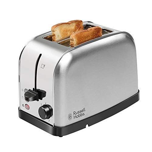 Russell Hobbs 18780 720/850 Watt Premium Stainless Steel 2 Slice Automatic Pop-Up Toaster with 2 Year Manufacturer Warranty - 850 Watts