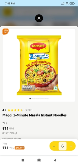 Amazon Now - Maggi 70g/75g available @11 (location specific) 