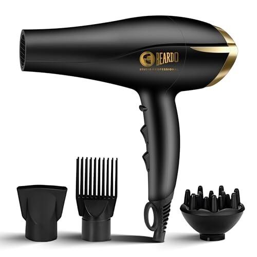 BEARDO Studio Professional Tornado Hair Dryer With 2000 Watts Power Black