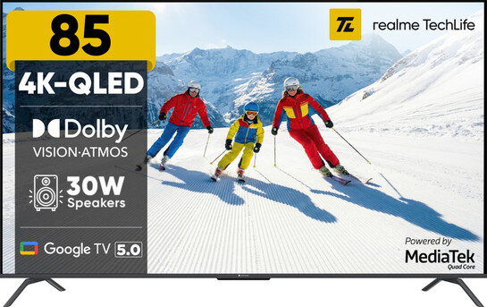 realme TechLife 215 cm (85 inch) QLED Ultra HD (4K) Smart Google TV 2026 Edition